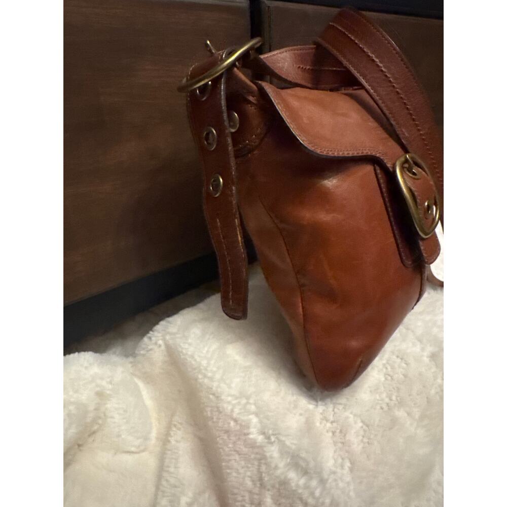 Coach Soho Bleecker Legacy Buckle Flap Bag Whiskey Distressed - Picture 11 of 14